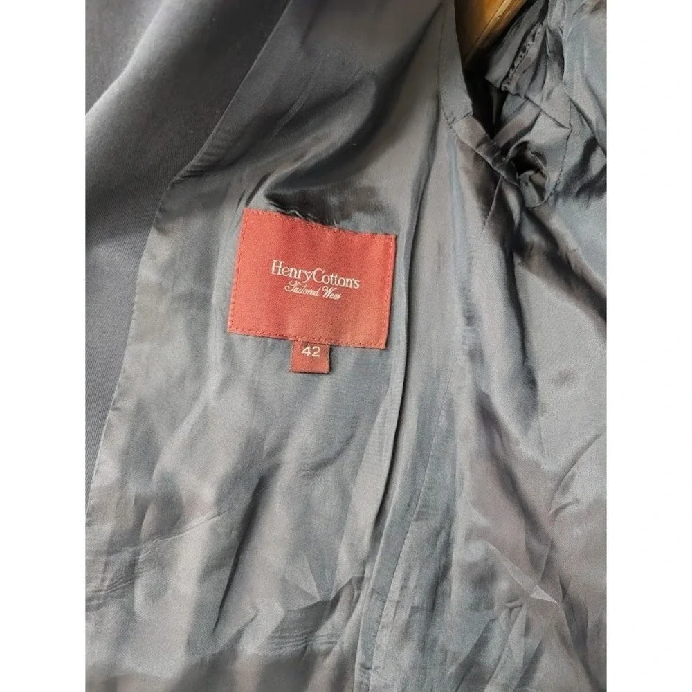 Henry Cotton's Designer Blue‎ Jacket Cotton Blazer sz 42
